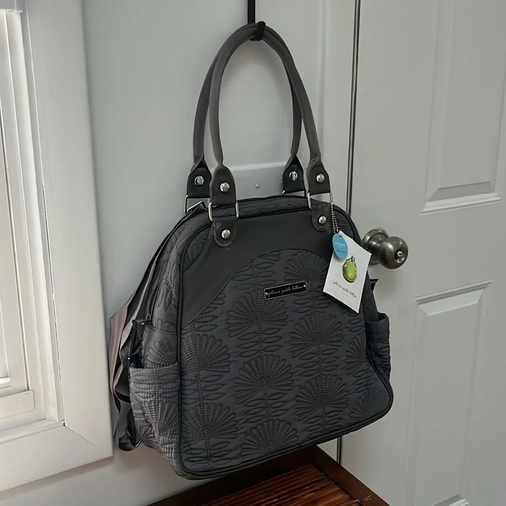 Petunia Pickle Bottom Champs-Elysees Stop Embossed Satchel Diaper Bag,NWT